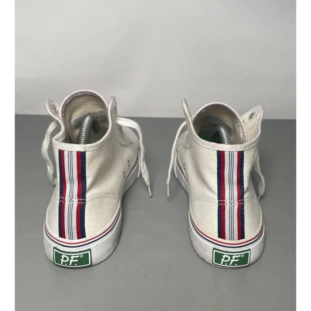 P.F. Flyers Center High Top White Canvas Shoes Sneakers Men's 6.5 Women's 8